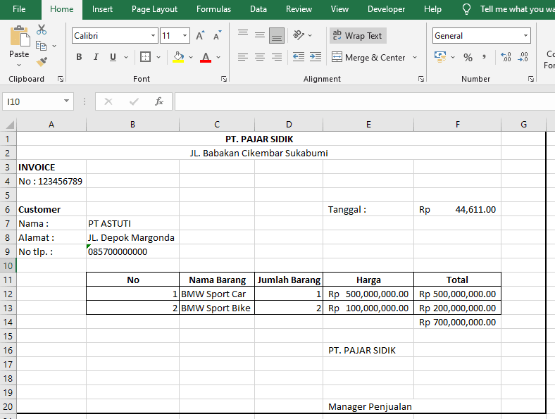 Cara Membuat Invoice Di Excel Dengan Mudah