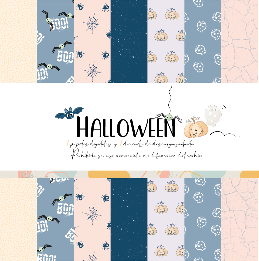 como usar colección de scrap para decorar fiesta de halloween | descargable gratis by Mía momo