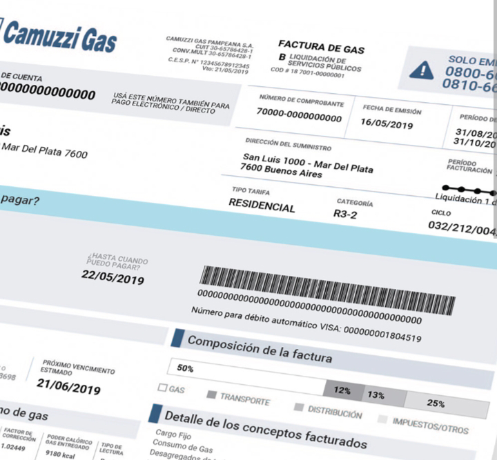 Comienzan a llegar las facturas de gas con fuertes aumentos tras el fallo judicial y Camuzzi emitió un comunicado