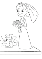 Coloring page of a bride