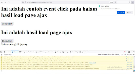 output document on click event jquery