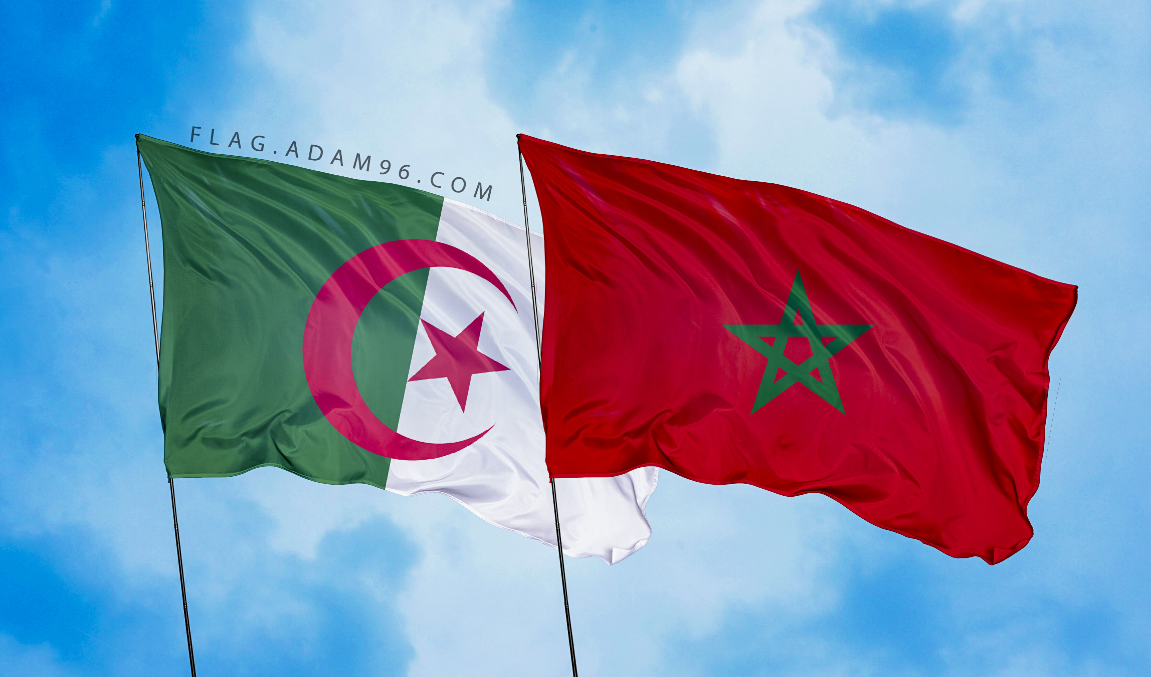 خلفيات اعلام ترفرف في السماء علم المغرب والجزائر في السماء Morocco and Algeria