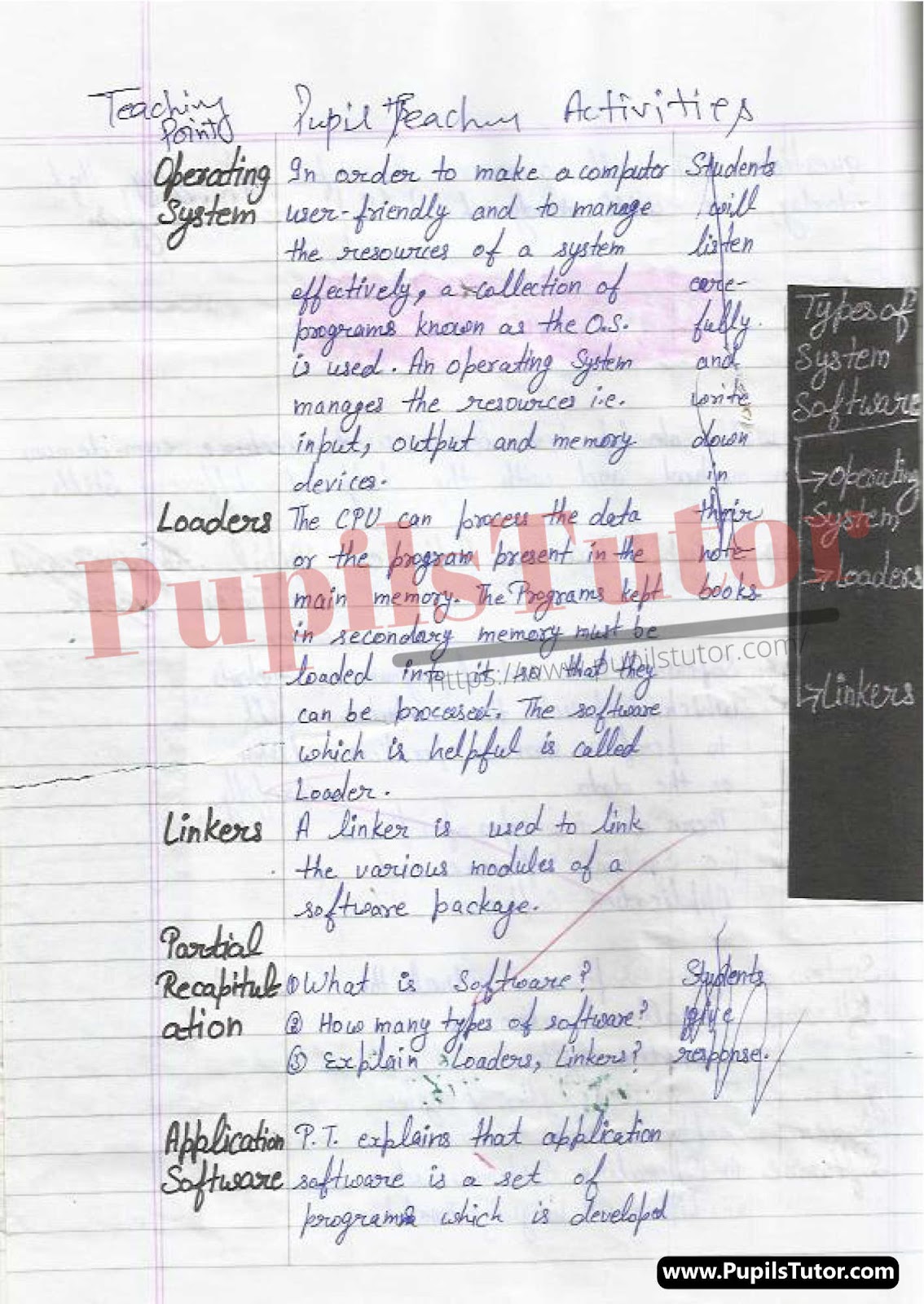 BED, DELED, BTC, BSTC, M.ED, DED And NIOS Teaching Of Computer Science Innovative Digital Lesson Plan Format On Types Of Computer Software Topic For Class 4th 5th 6th 7th 8th 9th, 10th, 11th, 12th  – [Page And Photo 4] – pupilstutor.com