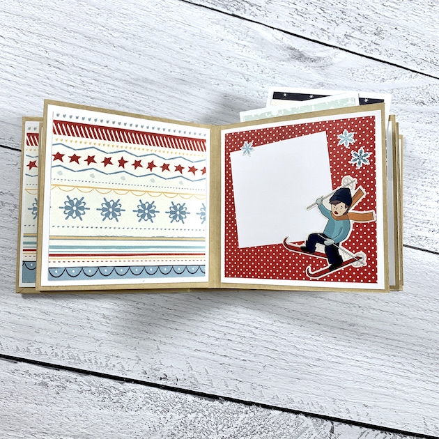 Winter scrapbook Album with retro vintage theme