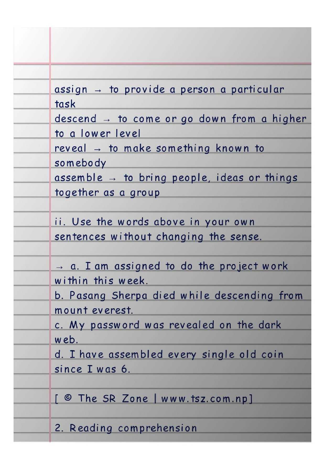 Unit 6 Did I miss anything poem Exercise | Class 10 English Notes