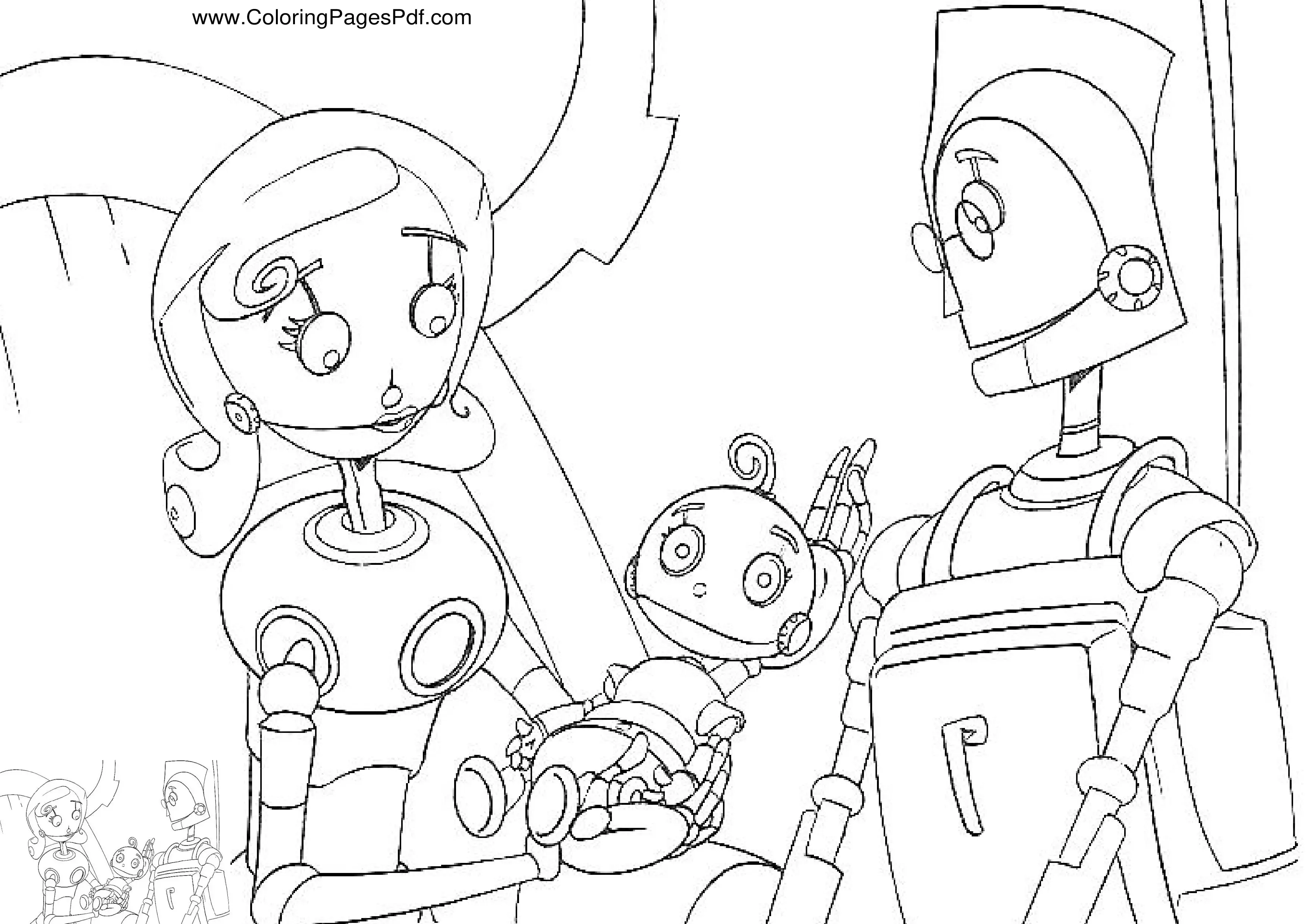 Baby robot coloring pages