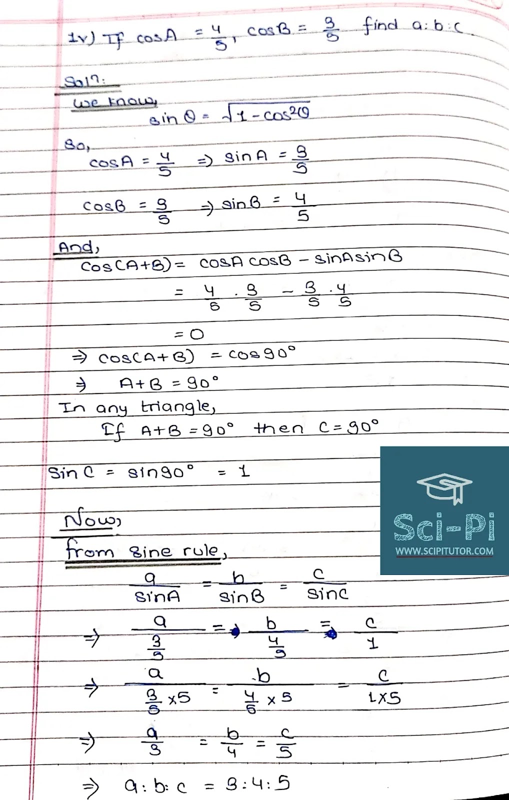 Solutions of Triangle Basic Mathematics Grade 11 Solutions