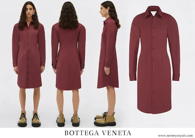 Princess Iman wore Bottega Veneta wine stretch poplin dress