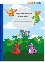 Notebook (Primary Story Journal, Grades K-2 School Exercise Book) with cute Dragons cover