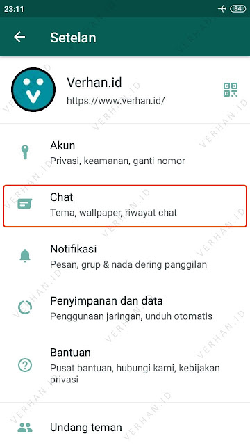 pengaturan chat whatsapp