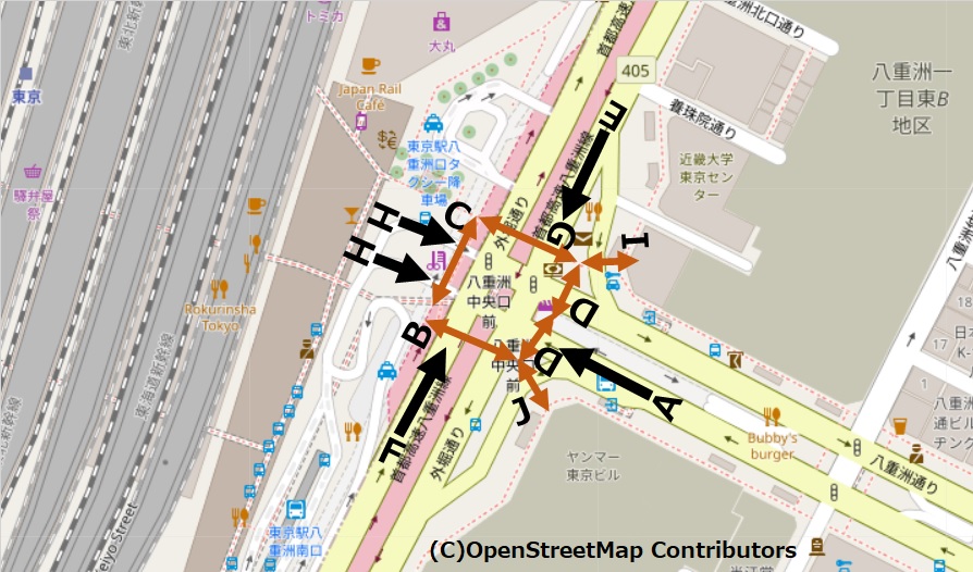 八重洲中央口前/地図