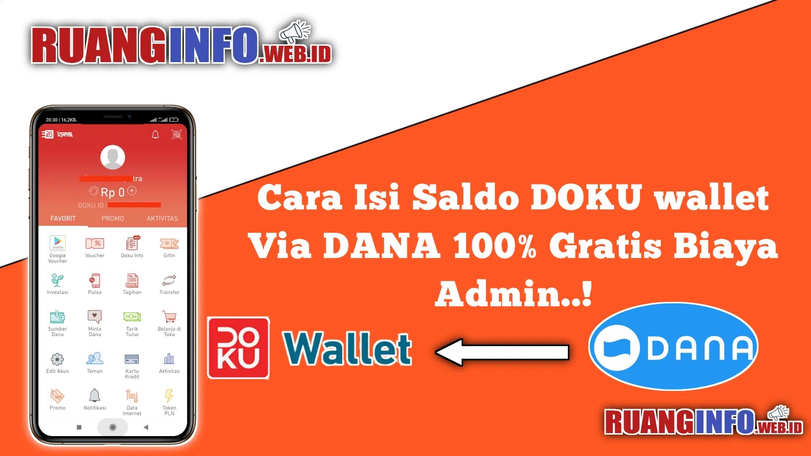 Cara Isi Saldo Doku wallet Via Dana 100% Gratis Biaya Admin!