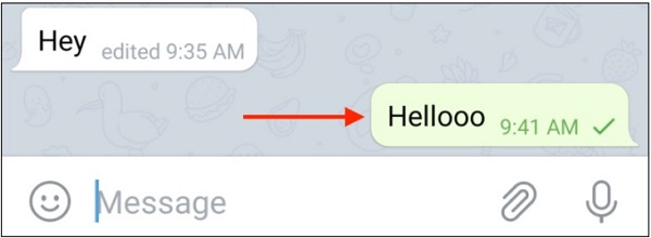 تحرير رسائل Telegram القديمة