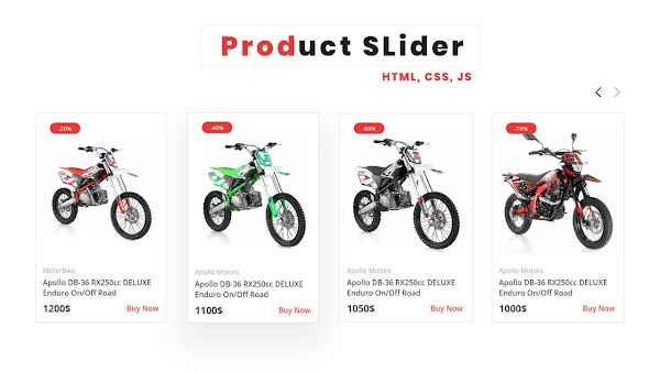 Create Responsive Product Slider Using HTML CSS and JavaScript