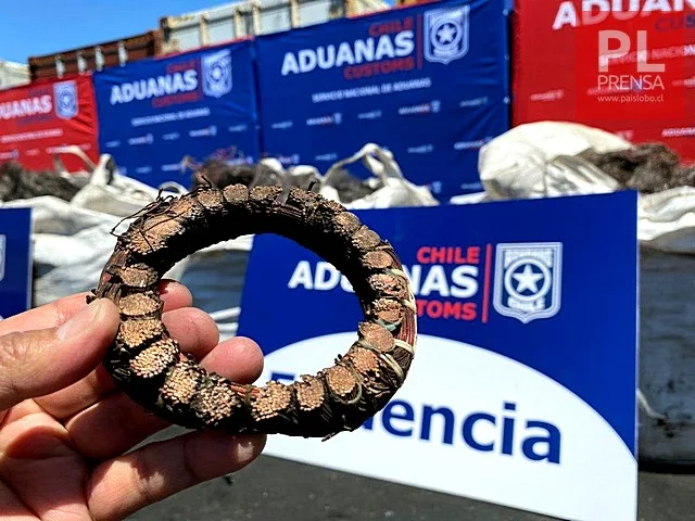 Evitan exportación de más de 12 toneladas de cables de cobre robados