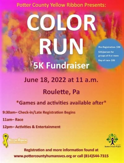 6-18 5K Color Run Yellow Ribbon Fundraiser, Roulette