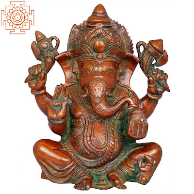 Chaturbhuja Ganesha Brass Statues