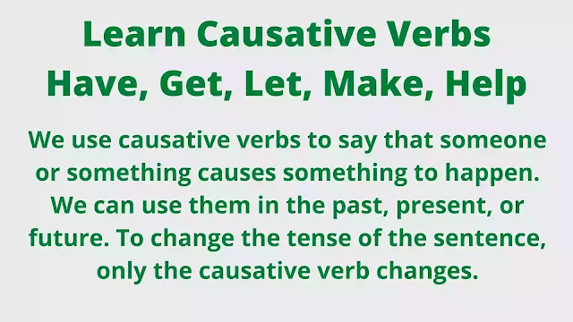 English Grammar Basics Causative Verbs