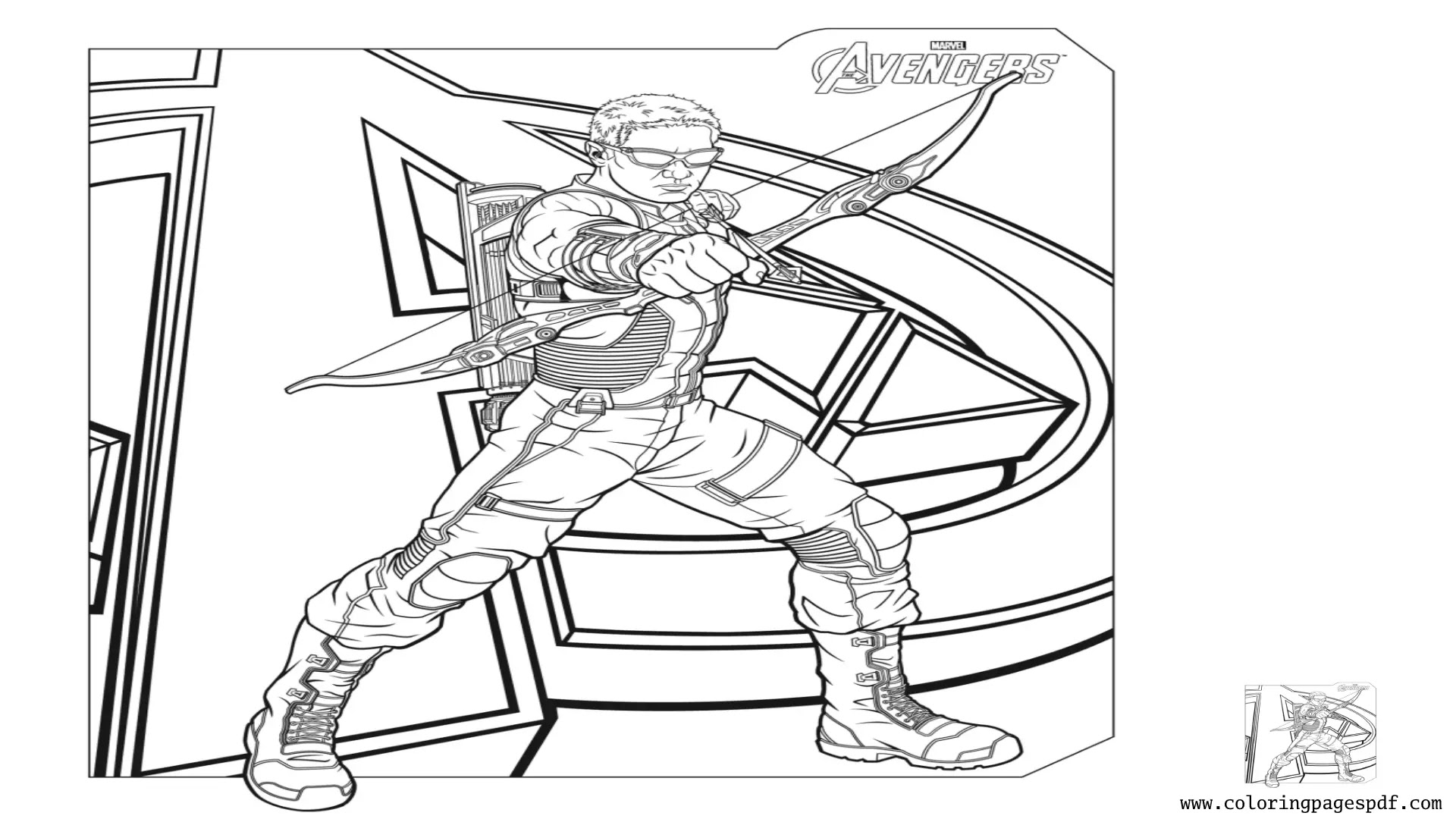 Coloring Pages Of Hawkeye