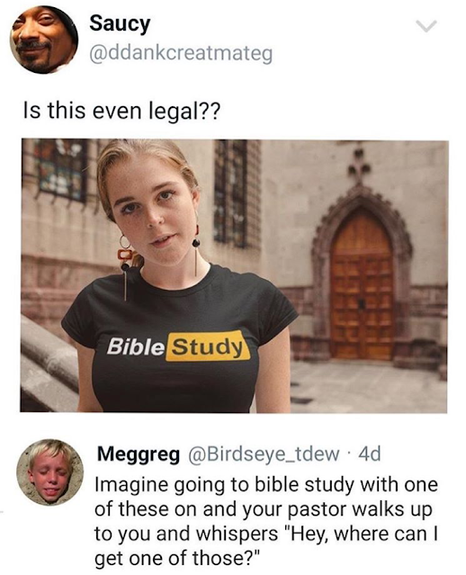 Bible Study pornhub style shirt.  PYGear.com
