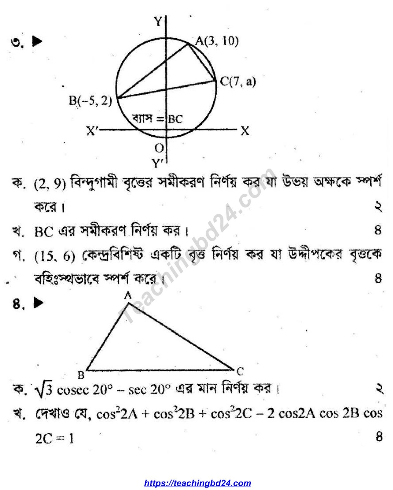 এইচএসসি উচ্চতর গণিত সাজেশন ২০২২ HSC Higher Mathematics Suggestion