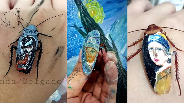 Art of cockroaches ศิลปะบนซากแมลงสาบ