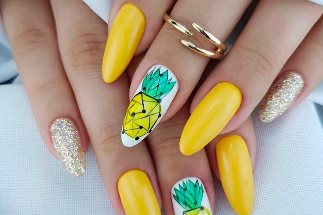 Tropical Vibes Nail For Summer Pineapple