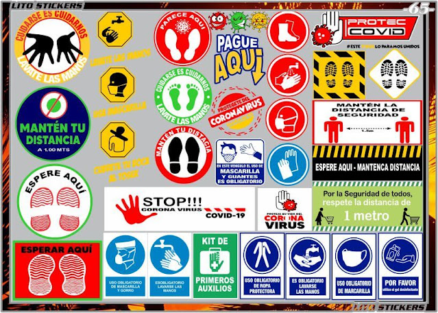 señaleticas de covid diseños para plotter de corte
