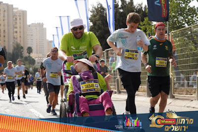 Aryeh and his daughter Leah in the Jerusalem 10K race