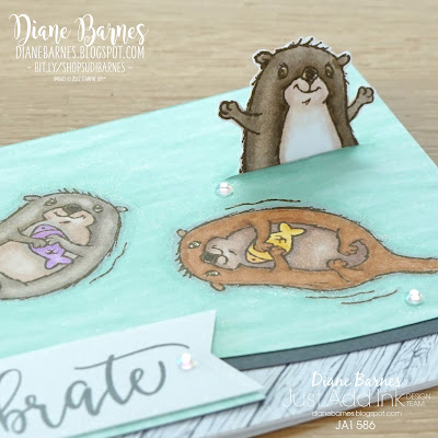 handmade otter themed card made with Awesome Otters stamp set, Create with Friends stamp set, and Heart and Home paper, and Stampin Blends alcohol markers. Card by Di Barnes - colourmehappydi - Independent Demonstrator in Sydney Australia - 2022 Saleabreation - 2021-22 annual catalogue - 2022 Jan to June Mini Catalogue