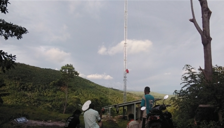 Pembangunan Tower Desa Ruwuk Masuk Tahap Uji Coba