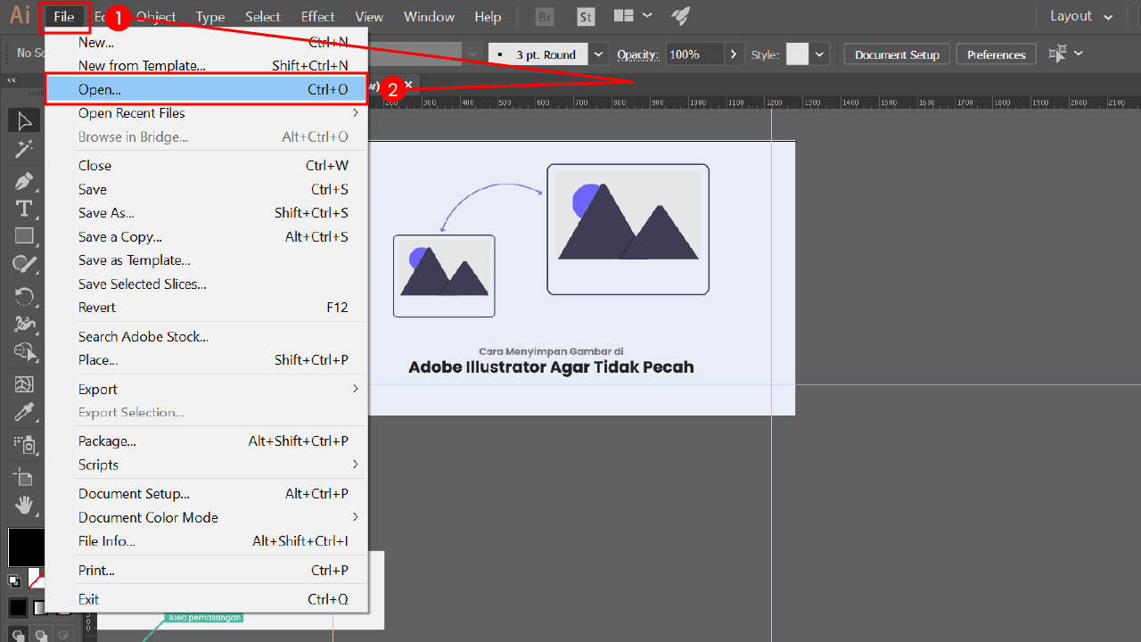 Cara menyimpan gambar di Adobe Illustrator agar tidak pecah