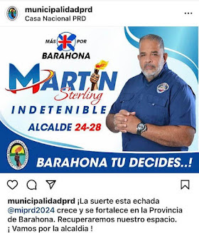 MARTIN STERLING VILLALON, CANDIDATO A SINDICO PRD BARAHONA