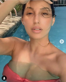 Nora Fatehi bersenang-senang di kolam renang mengenakan bikini, videonya viral di media sosial