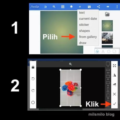 Cara crop atau Memotong foto atau gambar menjadi bulat dapat dilakukan di HP Android menggunakan aplikasi Pixellab.