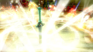 The Goddess Sword creating an explosion of light
