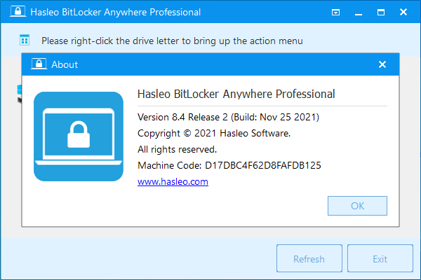 برنامج فك تشفير كلمات مرور محركات الأقراص مفعل تلقائياً Hasleo BitLocker Anywhere 8.4 Pro Activated