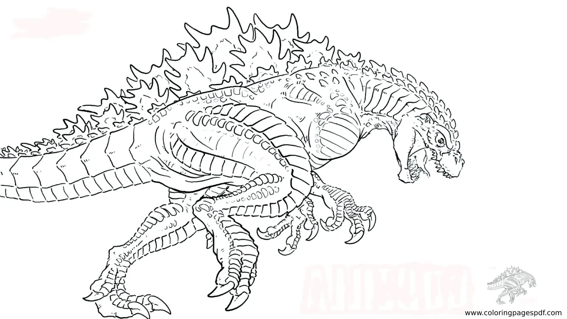 Coloring Pages Of Godzilla Running