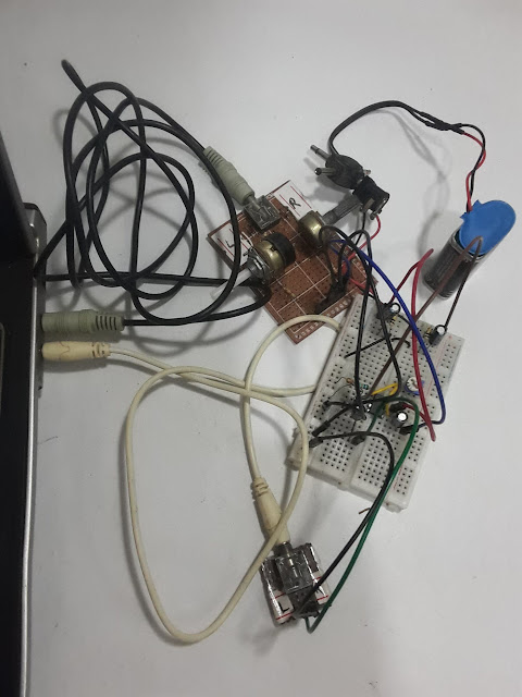 hardware setup for testing LM741 non-inverting amplifier