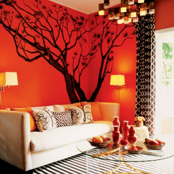 red paint colors for living room