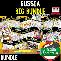 World Geography Russia Bundle, Anchor Charts, Games, Guided Notes, Digital Choice Boards, Google Classroom, Word Walls