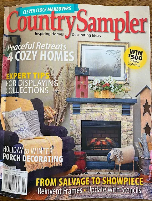 Photo of the cover of Country Sampler Magazine January 2022 Issue.