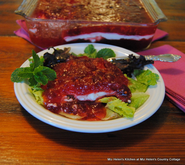 Retro Red Hot Cranberry Jello Salad at Miz Helen's Country Cottage