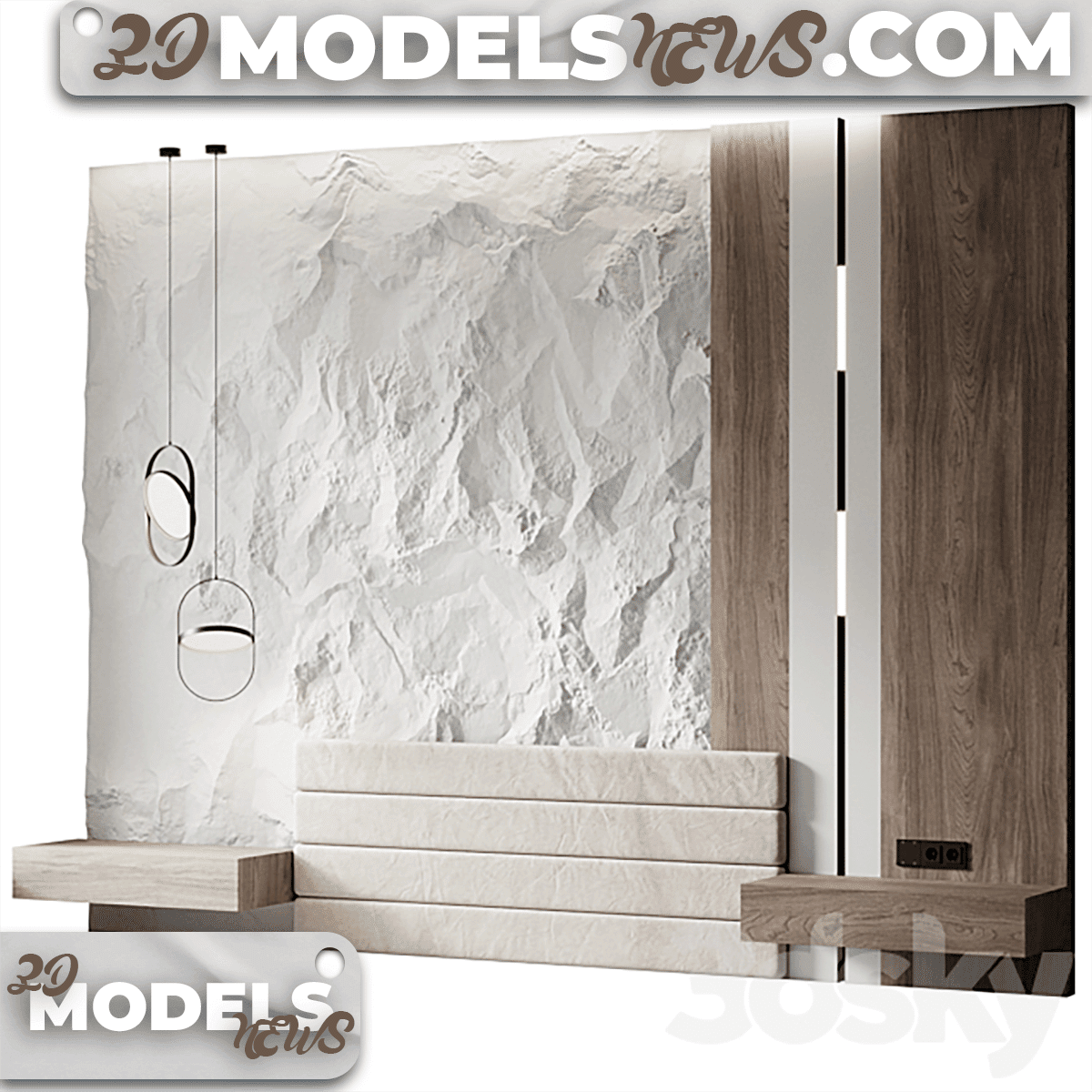 Decorative objects model Headboard 2 2