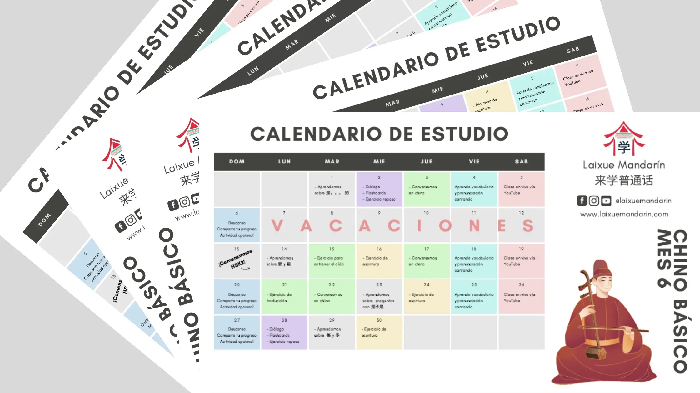 Calendario de Estudio Chino Mandarín - HSK2