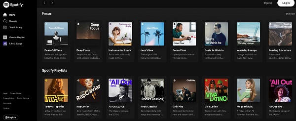 استخدم إصدار الويب من Spotify