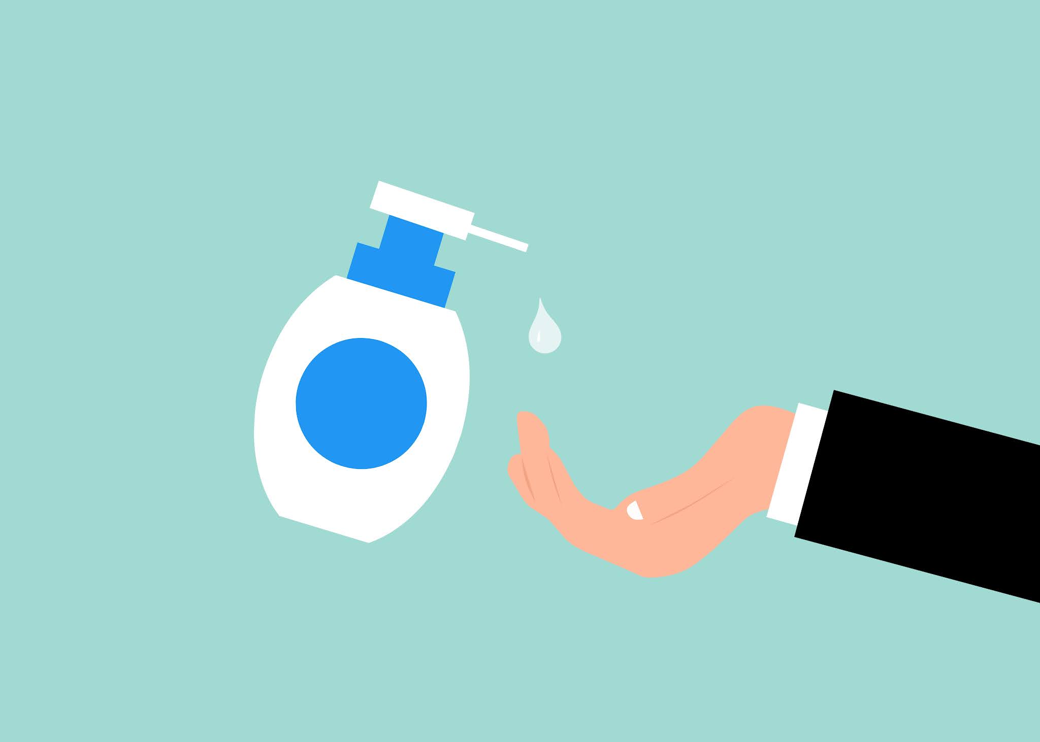 Using Hand sanitizer graphic design