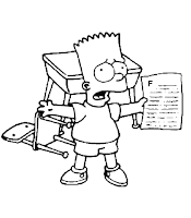Bart Simpson fail on test coloring page