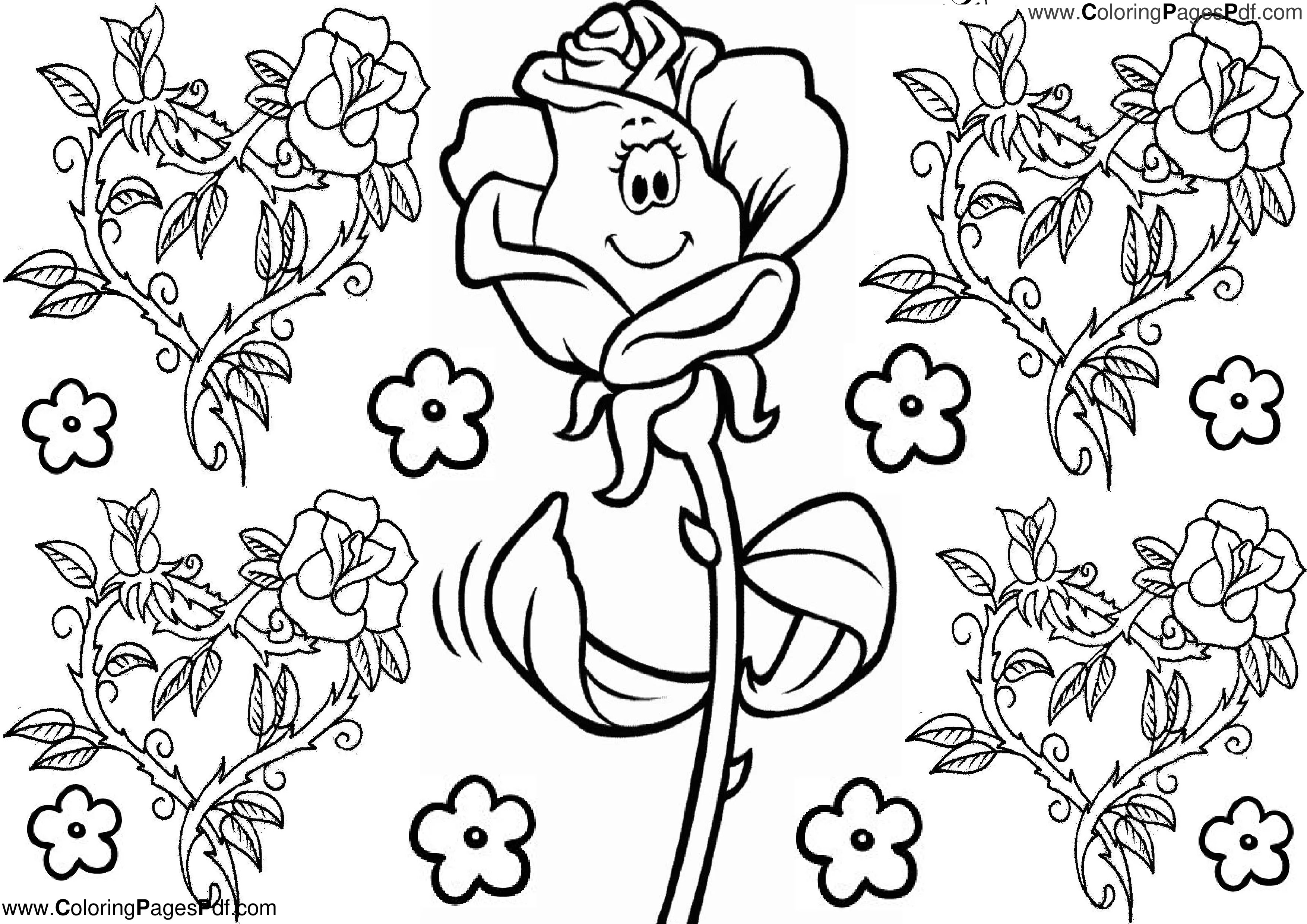 Cute rose Coloring pages