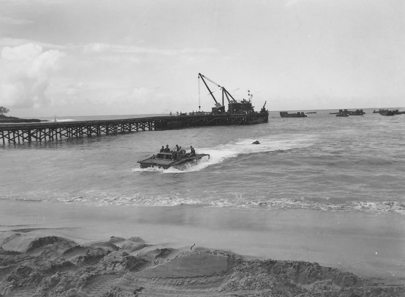 LVT Amtrac Heads For Biak Beach 1944 photo